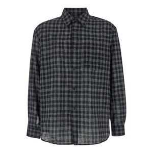 Tonywack Men Black Shirt With Check Motif In Wool Blend Man